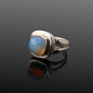 Silver and Natural Opal Ring
