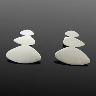 Contemporary Silver Earrings.