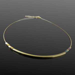 minimalist gold and titanium necklace