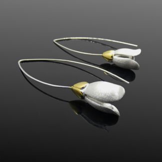 Silver and Gold Flower Earrings