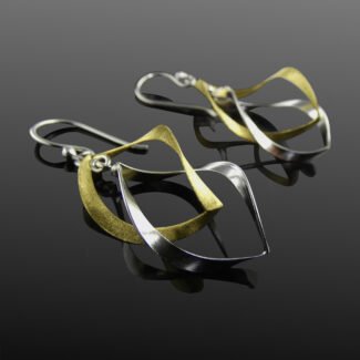 Gold and Silver Abstract Earrings