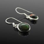 Unique Natural Opal and Silver Earrings