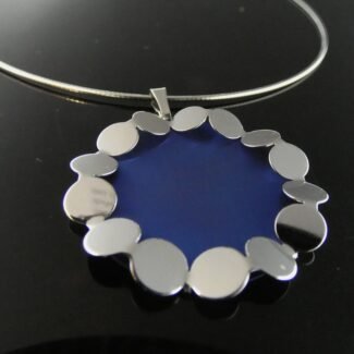 Titanium choker necklace with silver details