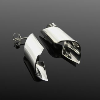 Twisted Silver Statement Earrings