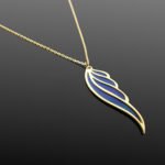 Titanium and Gold Angel Wing Necklace