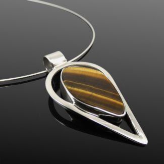 Unique Tiger's Eye Silver Pendant Necklace