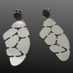 Animal Print Silver Statement Earrings