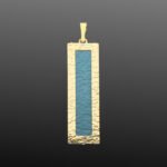 Rectangular Titanium Blue and Gold Necklace