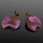 Statement Purple Titanium And Gold Earrings