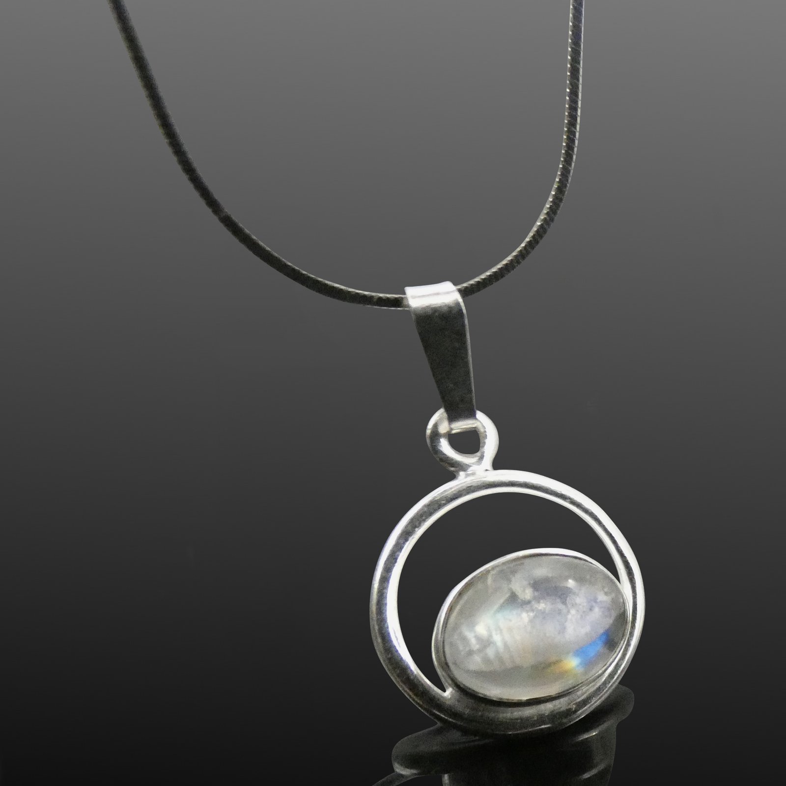 Minimalist moonstone pendant necklace moon jewellery