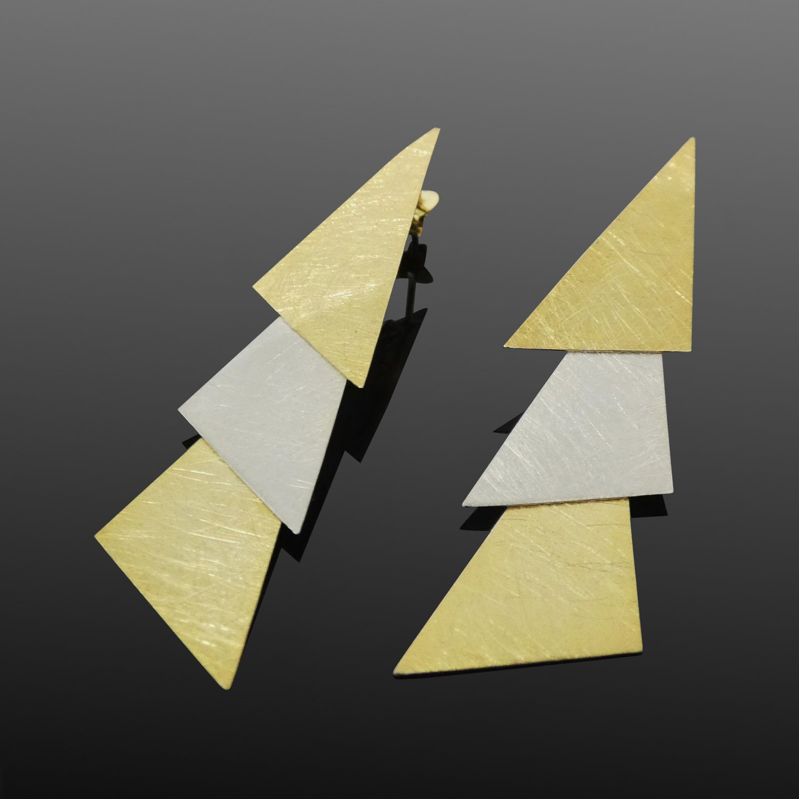 Movable triangle earrings moon jewellery