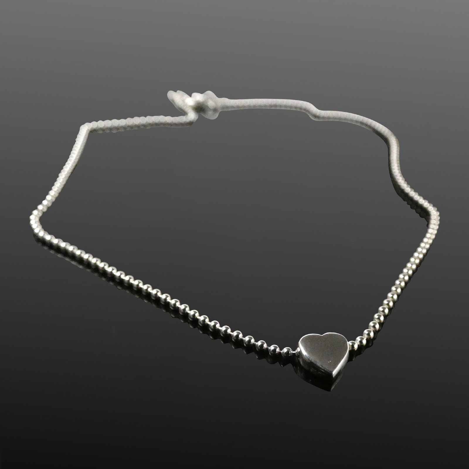 Silver heart anklet mojo jewellery