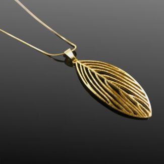 Textured Gold Leaf Necklace