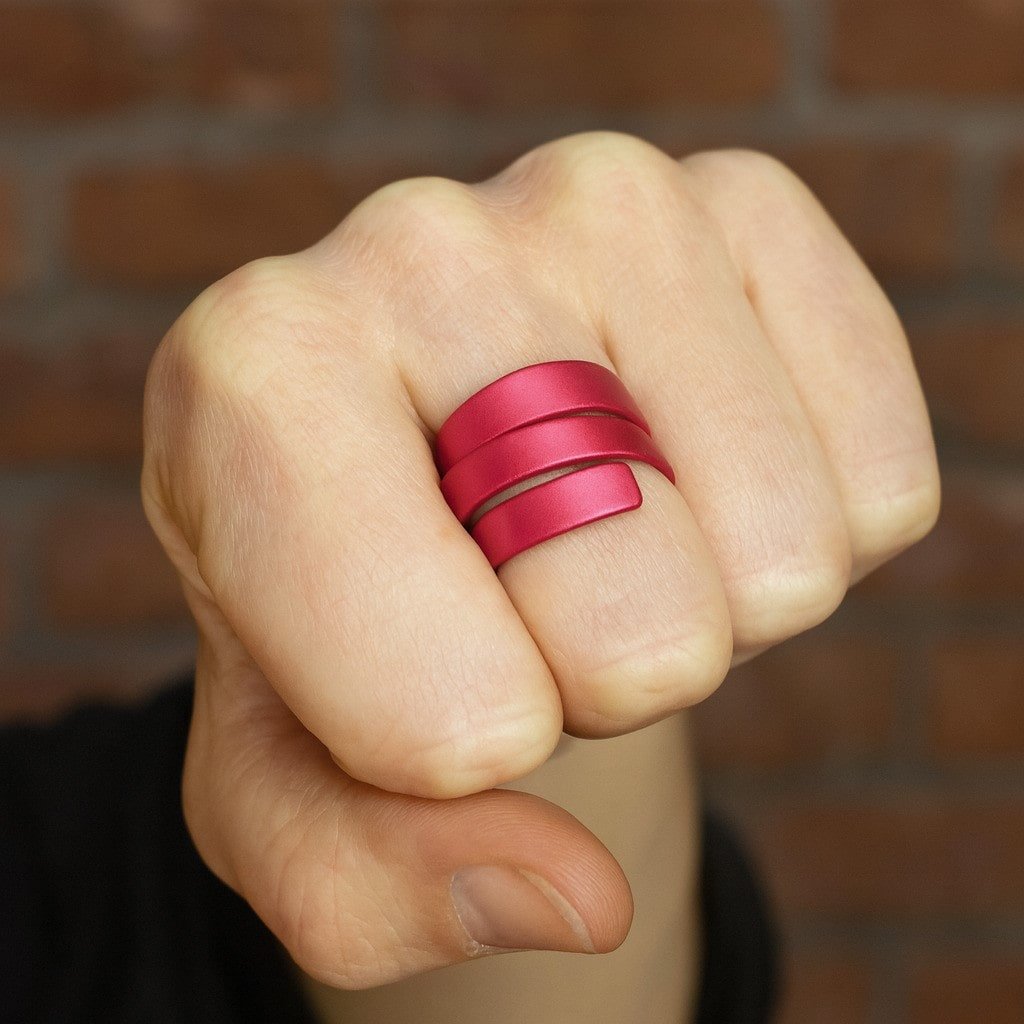 aluminium hot pink contemporary ring-min