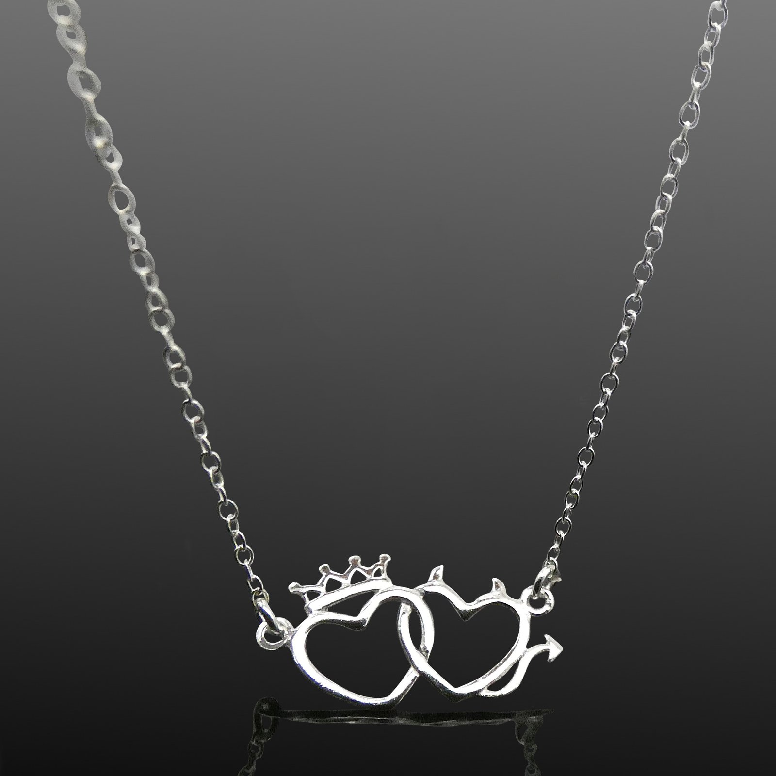 double heart necklace mojo jewellery