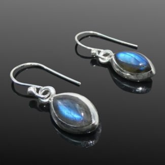 Sterling Silver Marquise-Shaped Earring with Labradorite