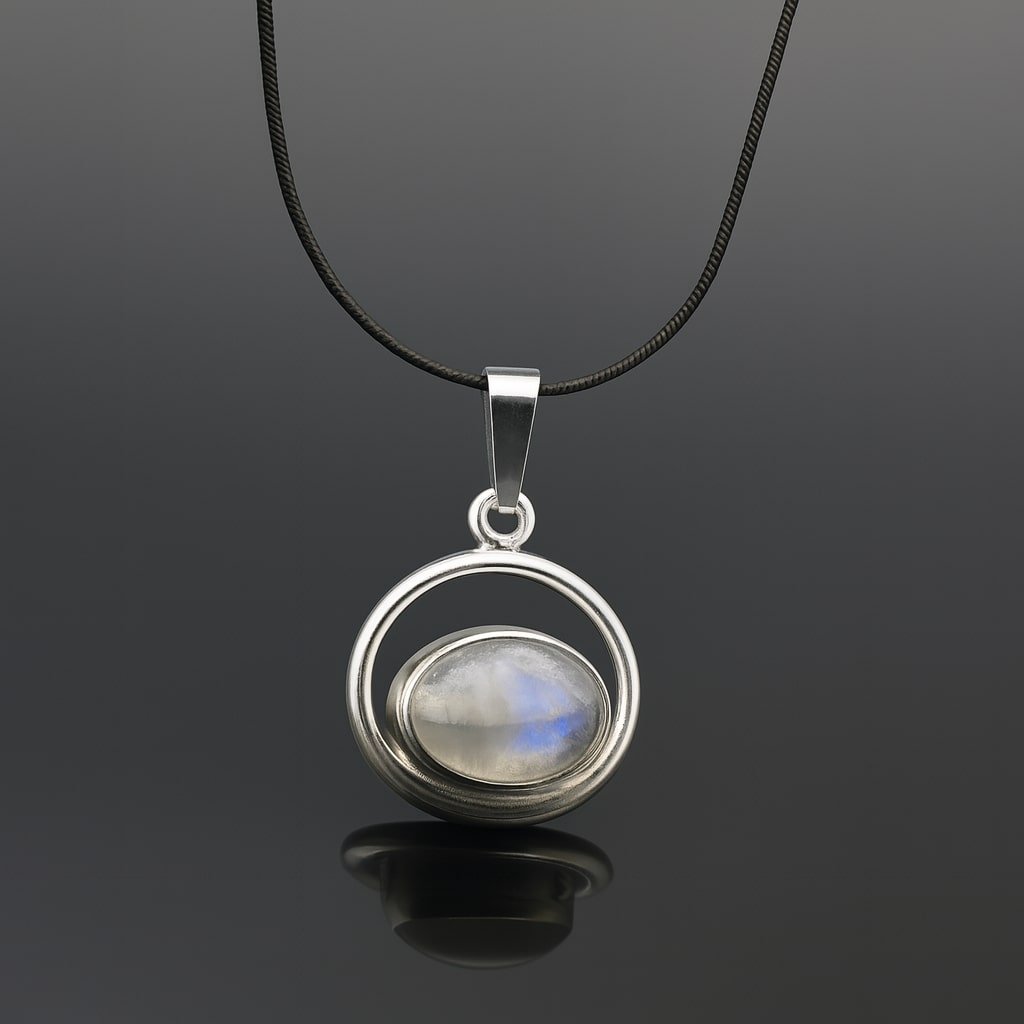 minimalist moonstone necklace