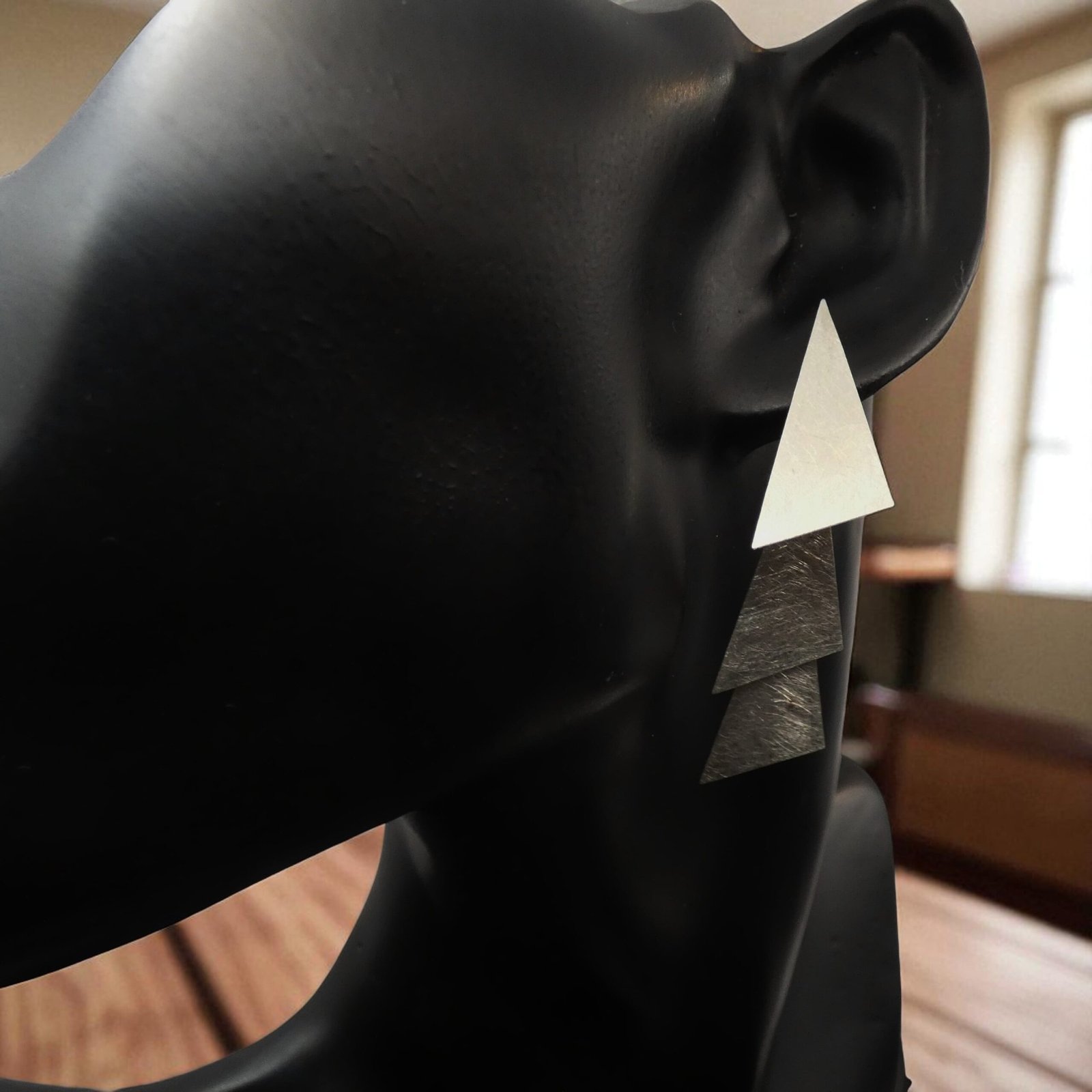 triangle movable earrings moon jewellery