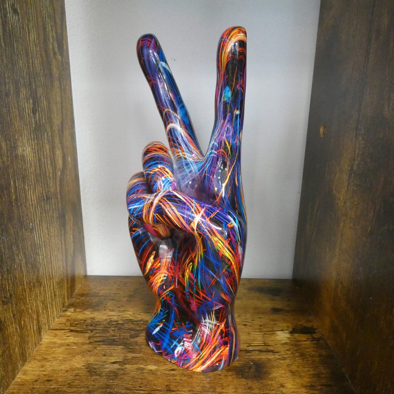 colourful peace hand house decor
