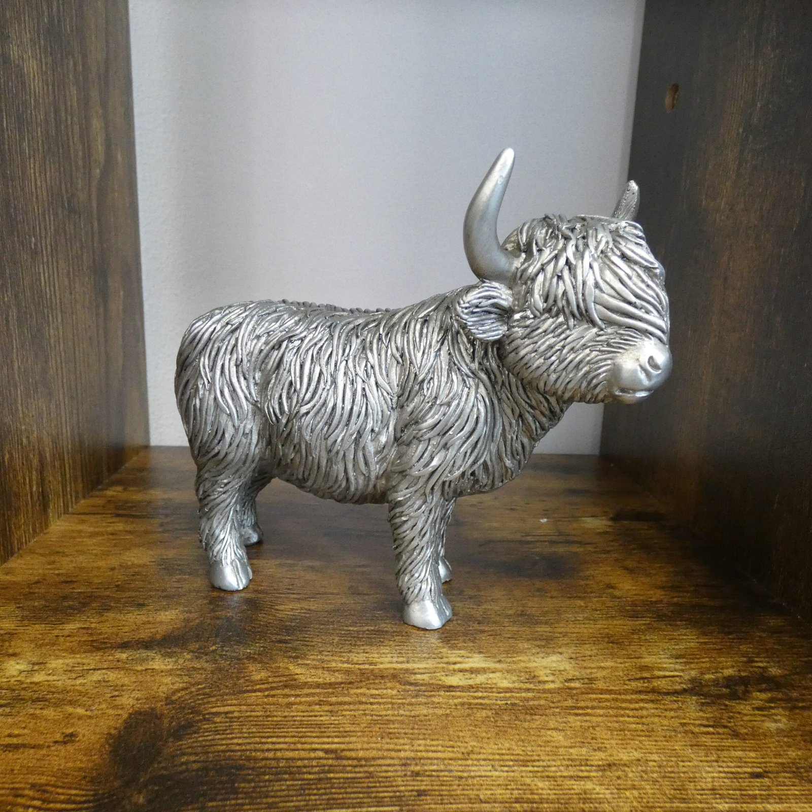silver highland cow home decor
