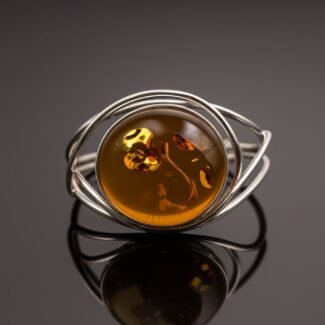 Statement Amber Silver Cuff