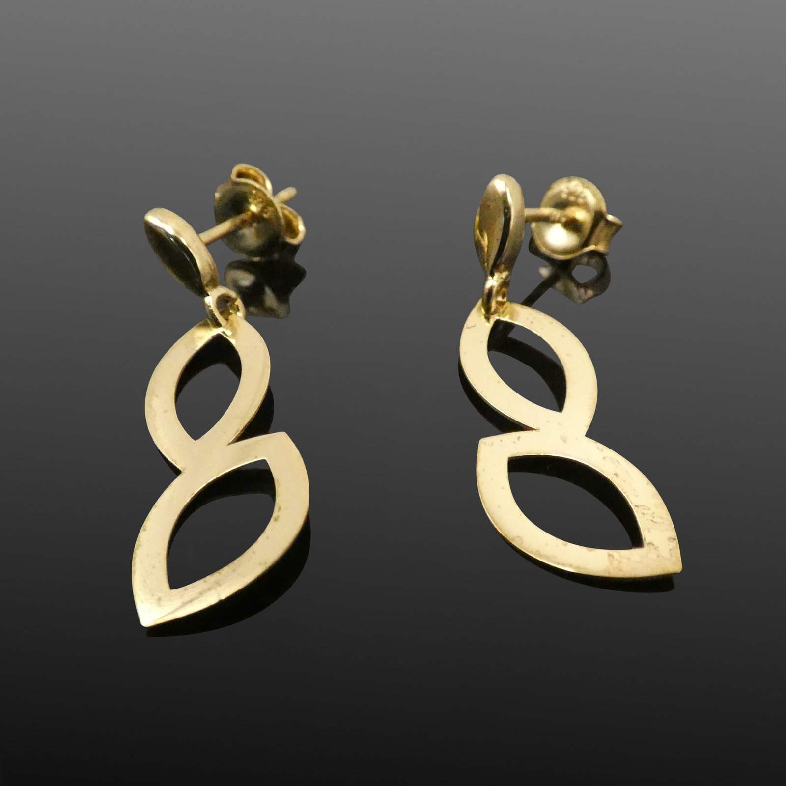 gold petal earrings