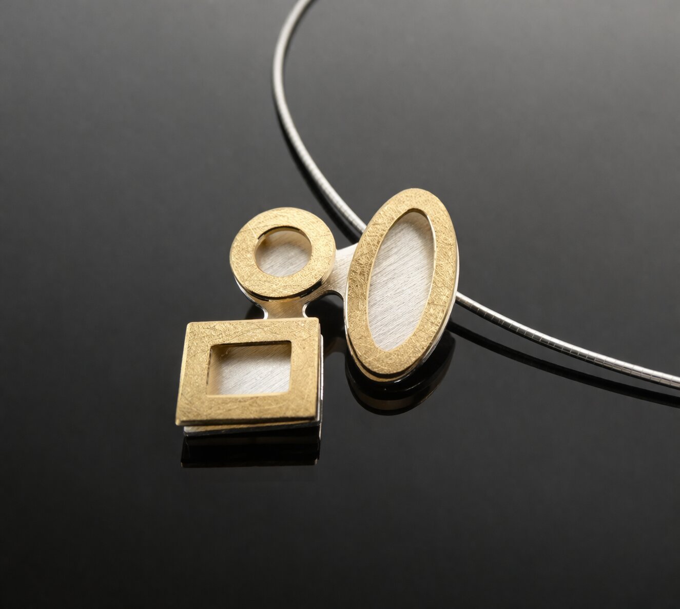 minimalist silver and gold necklace
