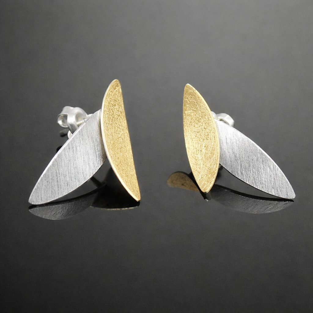 two tone petal earrings