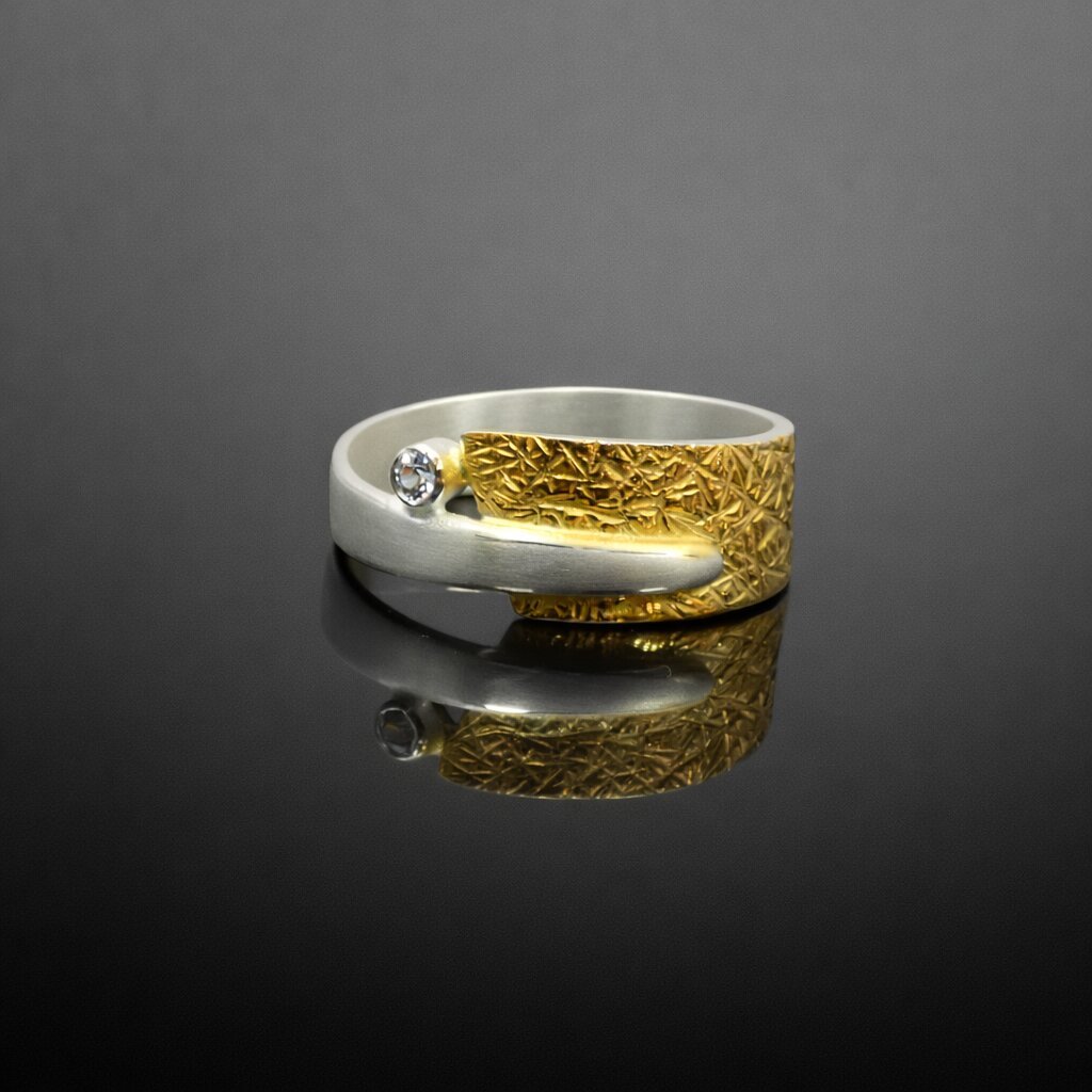 two tone textured ring