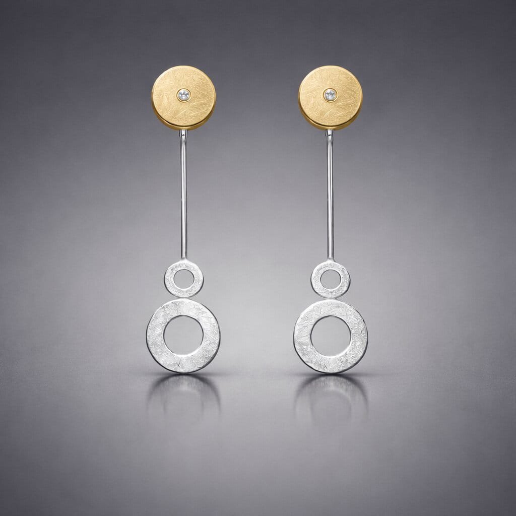 gold and silver unusual earrings uk