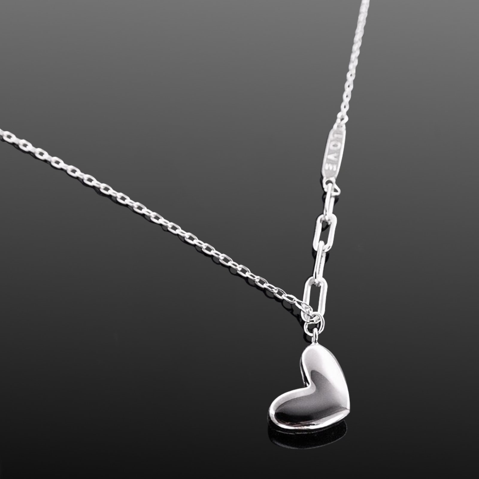 heart necklace silver jewellery uk (1)