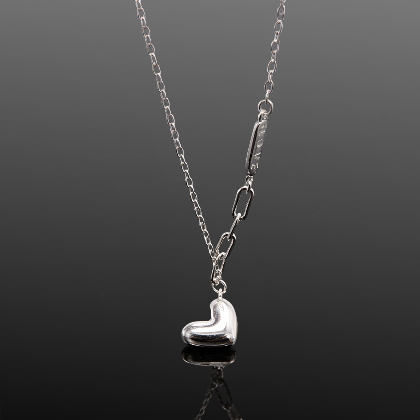 heart silver necklace mojo jewellery