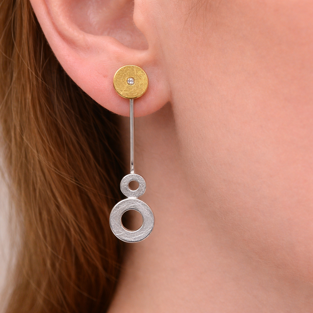 two tone gold and silver earrings uk