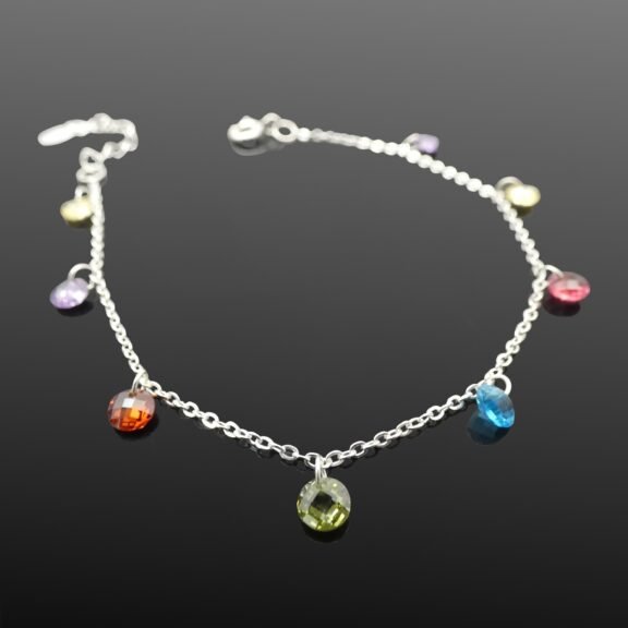 Crystal charm bracelet sterling silver Mojo collection Durham