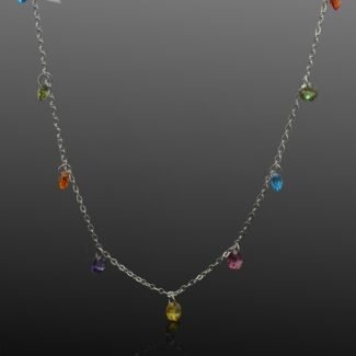 Crystal charm necklace sterling silver Mojo collection Durham