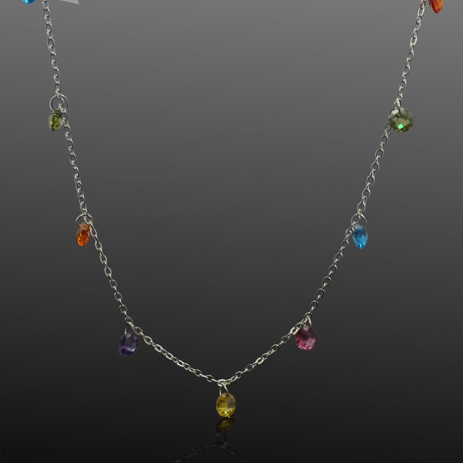 colourful handmade necklace handmade jewellery durham uk moon jewellery Crystal charm necklace sterling silver Mojo collection Durham