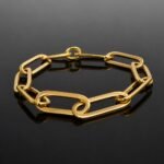Chunky chain bracelet 14ct gold plated sterling silver mirrored finish Scandinavian