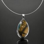 Labradorite necklace sterling silver pendant handcrafted Polish designer