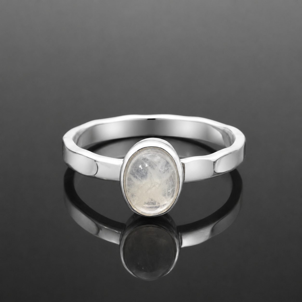 moonstone silver ring handmade jewellery durham uk moon jewellery Moonstone ring Sri Lankan oval textured sterling silver mirrored finish handmade