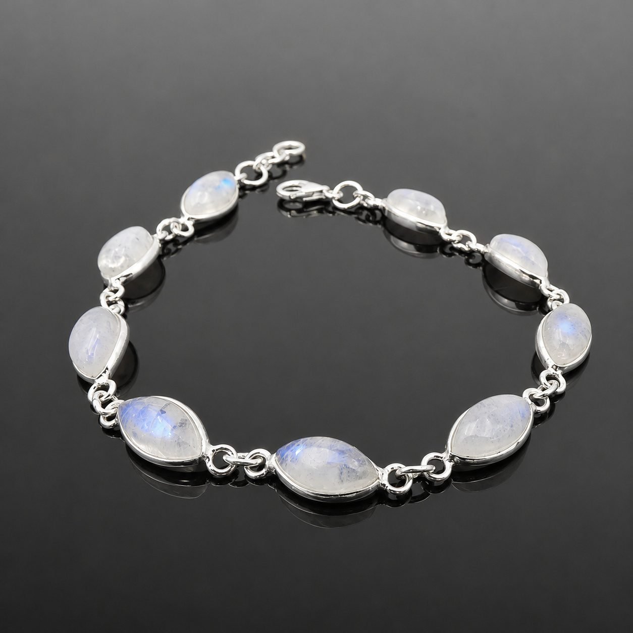moonstone_bracelet_handmade_jewellery_durham_uk_moon_jewellery Moonstone bracelet Sri Lankan sterling silver handmade classic setting 17cm