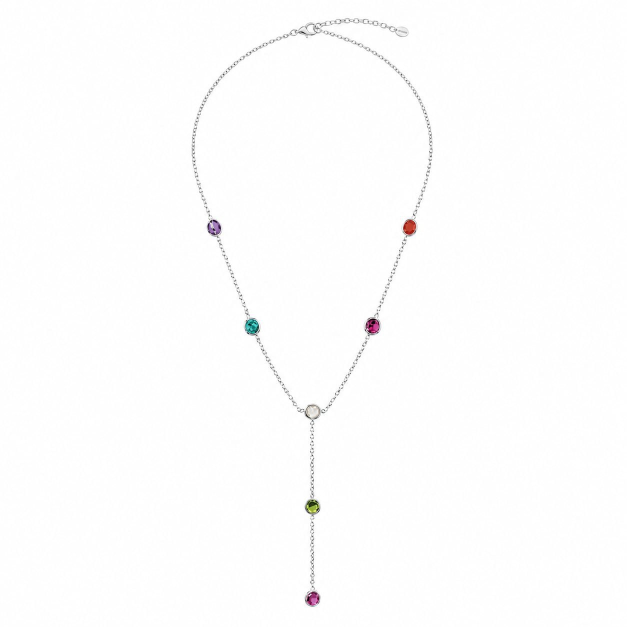 silver_lariat_necklace_moon_jewellery_uk Multi gemstone necklace sterling silver 925 seven stones