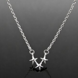 Star constellation necklace three stars mirrored sterling silver Mojo collection Durham