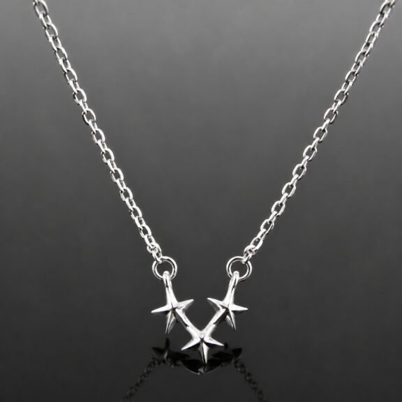 Star constellation necklace three stars mirrored sterling silver Mojo collection Durham