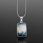 Glacierite necklace blue ice ombre pendant mirrored sterling silver one of a kind