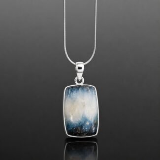 Glacierite necklace blue ice ombre pendant mirrored sterling silver one of a kind