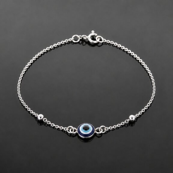 Evil eye bracelet sterling silver Mojo collection Durham inspired