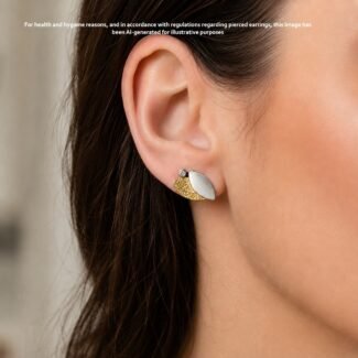 Polish artist final collection silver petal stud earrings
