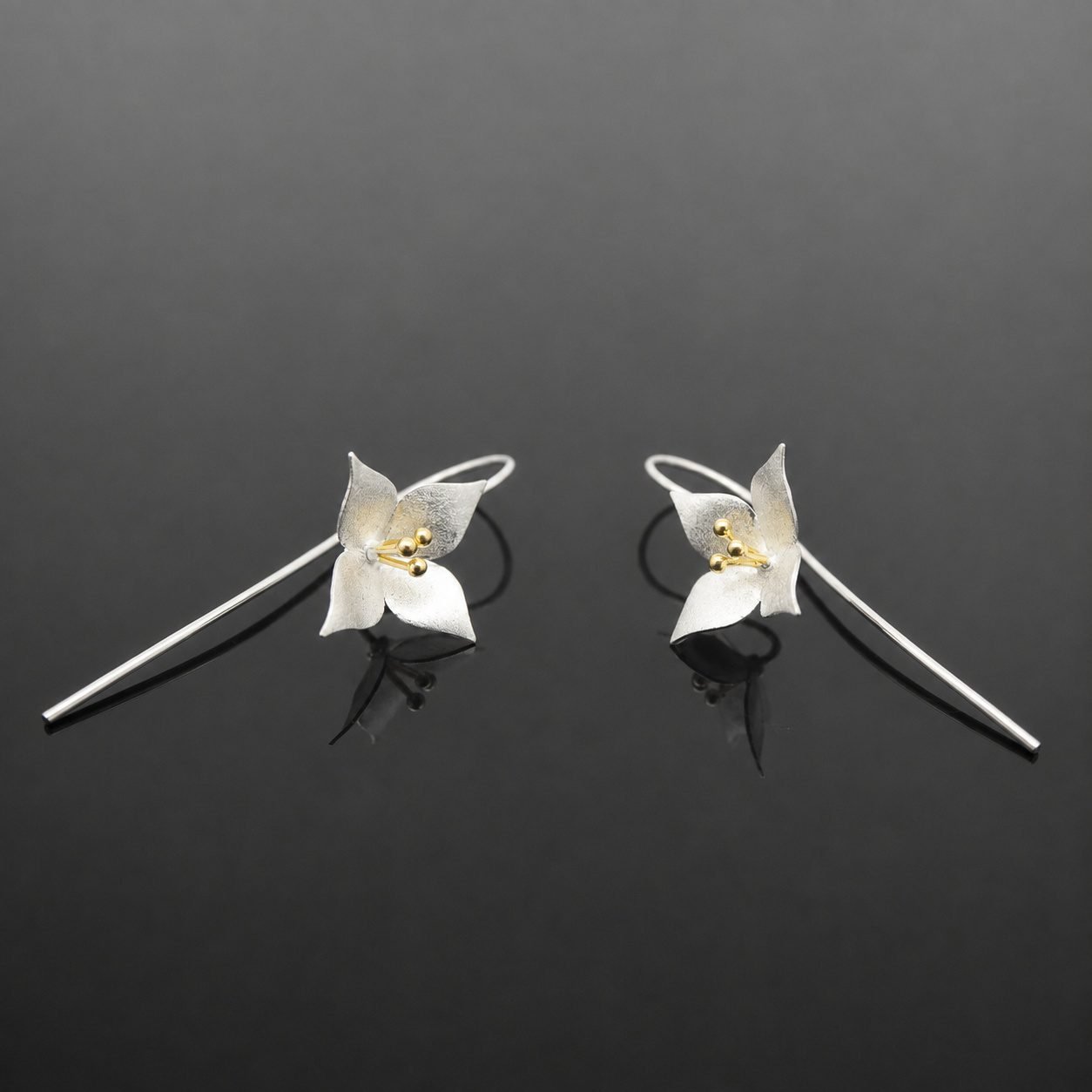 blossom earrings handmade silver jewellery uk moon jewellery