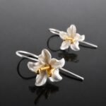 sterling silver orchid earrings moon jewellery uk